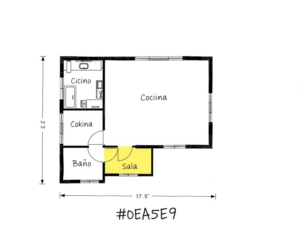 Annotated apartment sketch