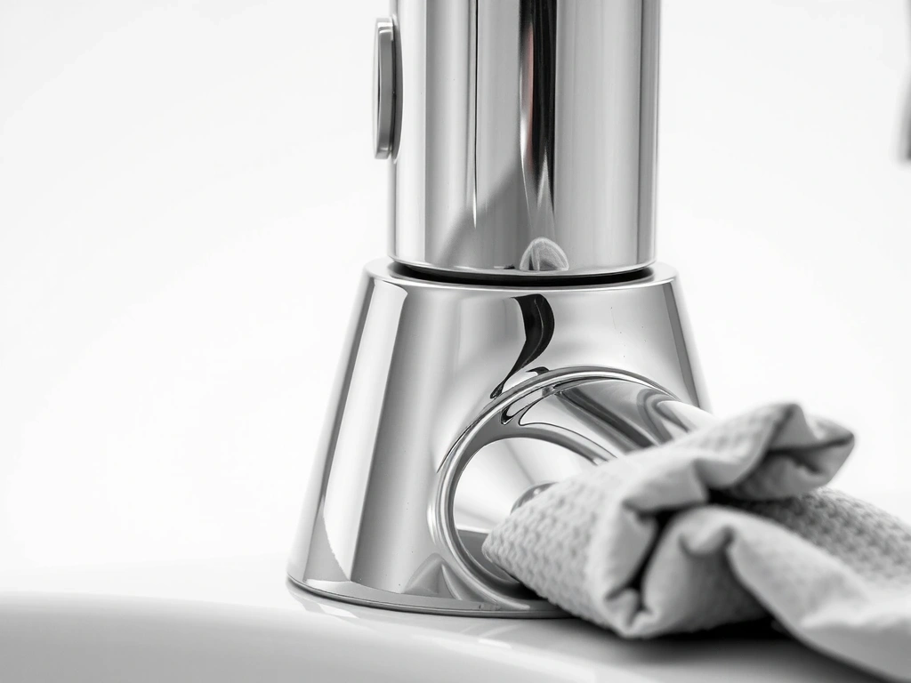 Tactile precision: polished faucet detail